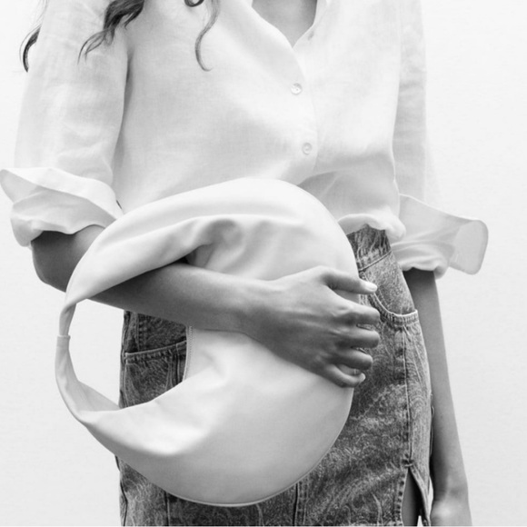 ISO Mango round leather hobo shoulder bag - Picture 2 of 3